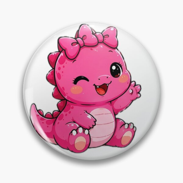 Item preview, Pink Baby Dinosaur Kawaii Sticker designed and sold by DailyDoodlesBySumbul.