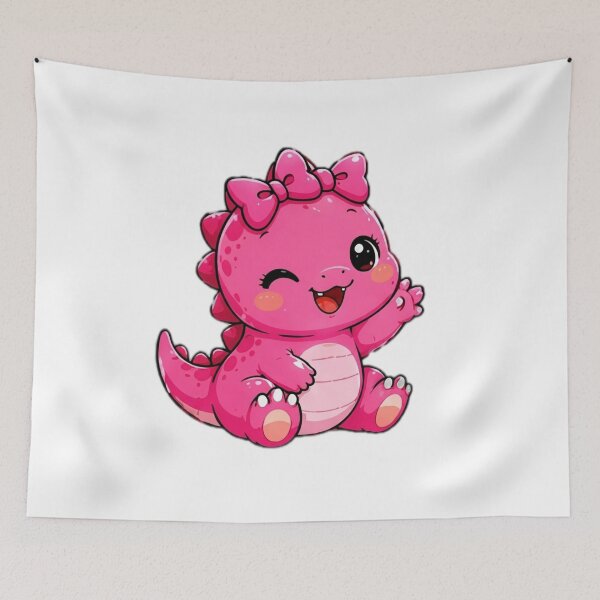Item preview, Pink Baby Dinosaur Kawaii Sticker designed and sold by DailyDoodlesBySumbul.