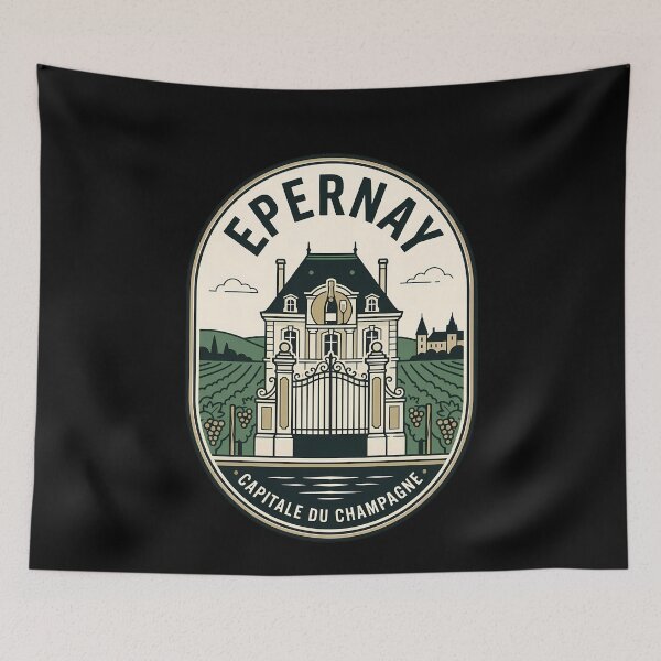 Artikelvorschau, Epernay Frankreich Vintage Reise Emblem Champagner Hauptstadt entworfen und verkauft von k3rstman1.