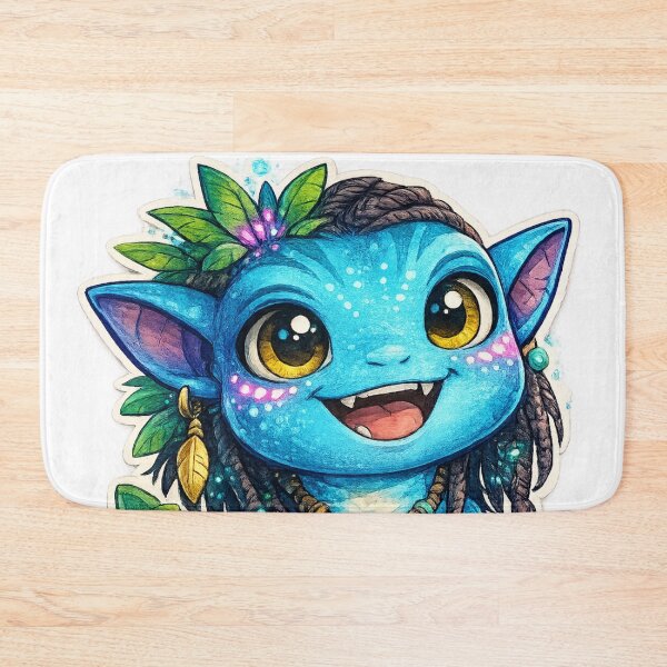 Item preview, Cute Blue Jungle Alien – Fantasy Chibi Creature designed and sold by AlexLineArt.
