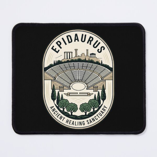 Item preview, Epidaurus Ancient Healing Sanctuary Vintage Travel Emblem designed and sold by k3rstman1.