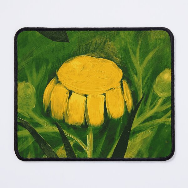 Item preview, Textured Yellow Wildflower Painting Rich Green Foliage Backdrop designed and sold by Wildw0od.