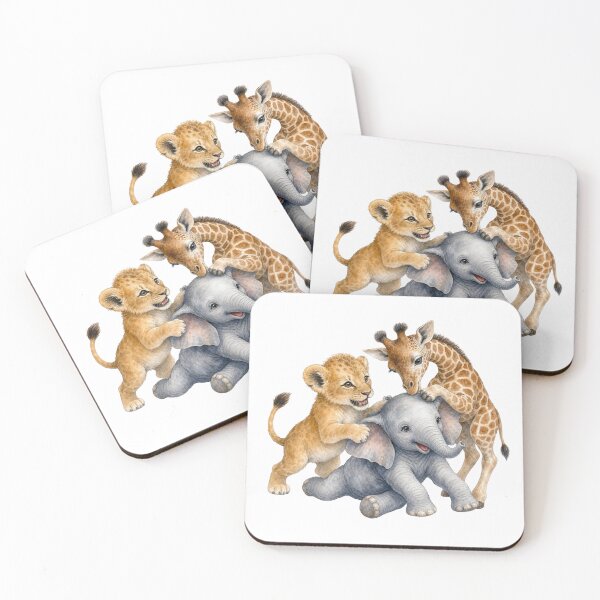 Item preview, Playful Safari Animals | Giraffe Elephant Tiger Nursery Art designed and sold by PAPIRO SIGLO XXI.