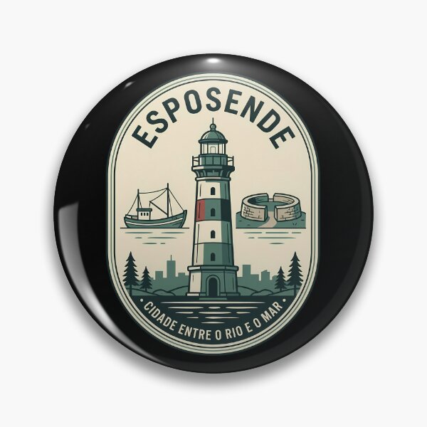 Item preview, Esposende Portugal Coastal Lighthouse Vintage Travel Emblem designed and sold by k3rstman1.