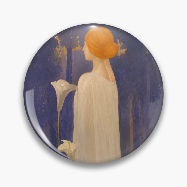 Item preview, Ethereal Art Nouveau Woman by Moonlit Calla Lilies | Romantic Vintage Symbolist Garden Illustration designed and sold by EmiliaBassano.