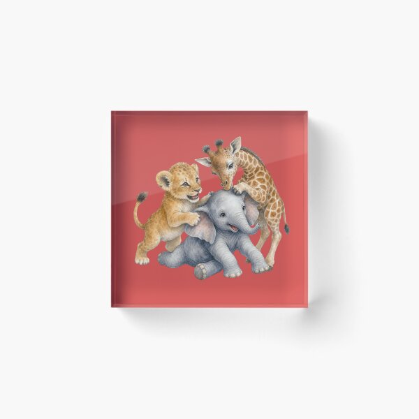 Item preview, Playful Wild Animals | Giraffe Elephant Tiger Nursery Art designed and sold by PAPIRO SIGLO XXI.