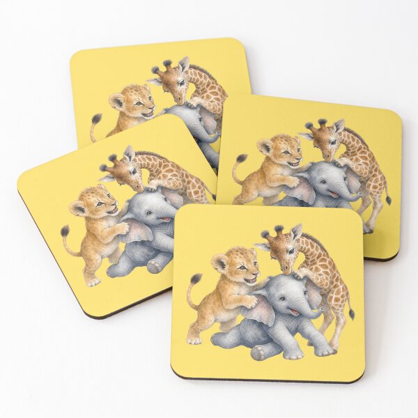 Item preview, Playful African Animals | Giraffe Elephant Tiger Nursery Art designed and sold by PAPIRO SIGLO XXI.