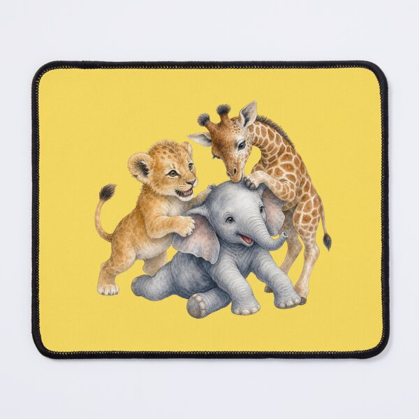 Item preview, Playful African Animals | Giraffe Elephant Tiger Nursery Art designed and sold by PAPIRO SIGLO XXI.
