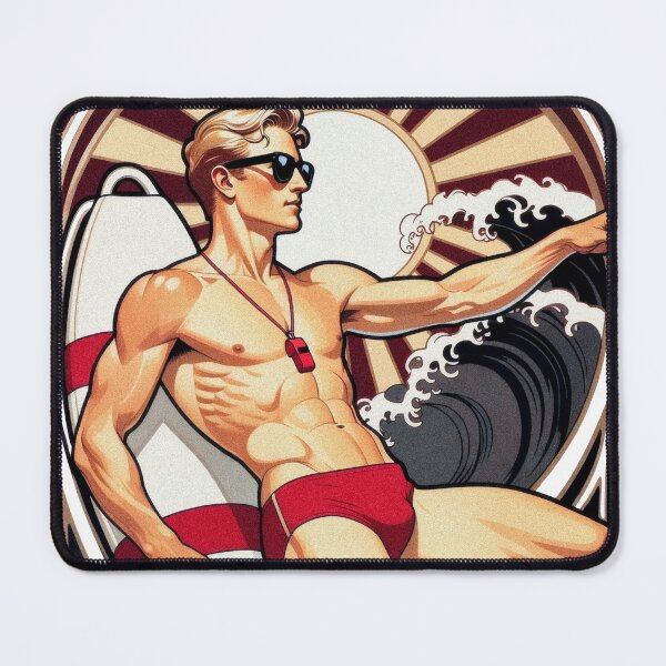 Item preview, Vintage Lifeguard in Red Briefs designed and sold by ZhivanCrimson.