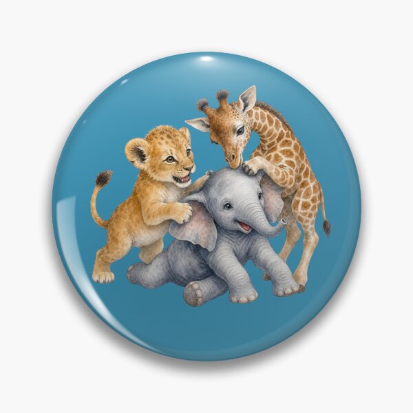 Item preview, Playful African Animals | Giraffe Elephant Tiger Nursery Art designed and sold by PAPIRO SIGLO XXI.