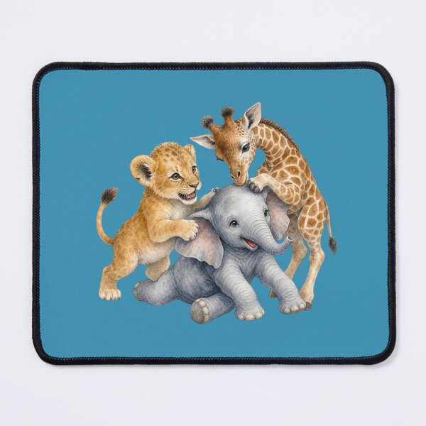 Item preview, Playful African Animals | Giraffe Elephant Tiger Nursery Art designed and sold by PAPIRO SIGLO XXI.