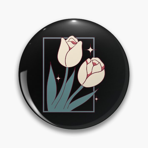 Item preview, Minimalist White Tulips with Cute Retro Rectangular Frame ✨ designed and sold by ✨Kessy von Kunstler✨.