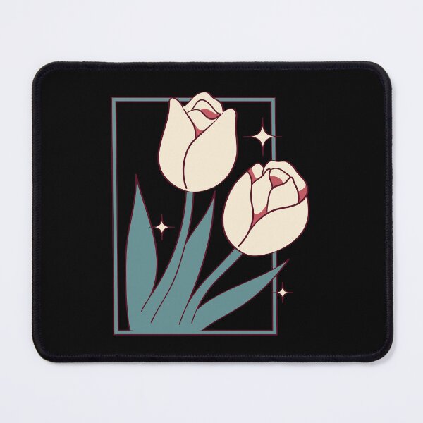 Item preview, Minimalist White Tulips with Cute Retro Rectangular Frame ✨ designed and sold by ✨Kessy von Kunstler✨.