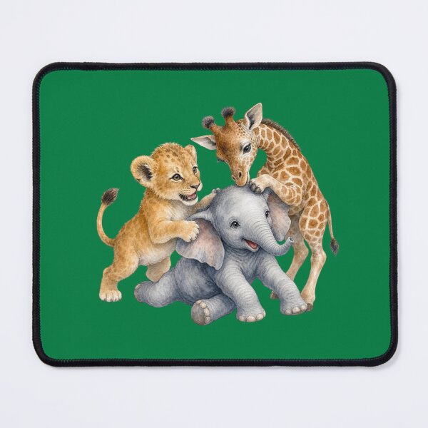 Item preview, Playful African Wild Animals | Giraffe Elephant Tiger Nursery Art designed and sold by PAPIRO SIGLO XXI.
