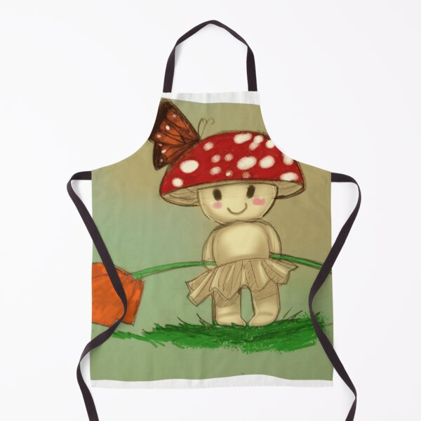 Item preview, Cute Mushroom Sprite Holding Poppy Flower With Butterfly Companion designed and sold by Wildw0od.