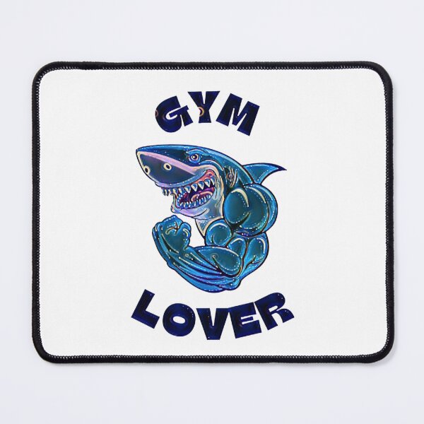 Item preview, Gym Lover Muscular Shark Fitness Bodybuilding Typography Art designed and sold by Dream Weave Studio.