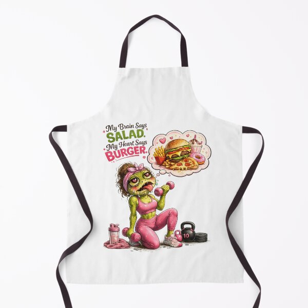 Item preview, My Brain Says Salad, My Heart Says Burger - Funny Gym Frog Fitness Illustration" designed and sold by Dinaelsherkawy.
