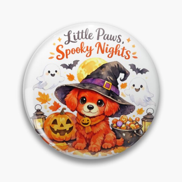 Item preview, Pumpkin Patch Pup Cute Halloween Red Puppy Watercolor Sticker | Fall Dog Lover Gift designed and sold by Obinne.