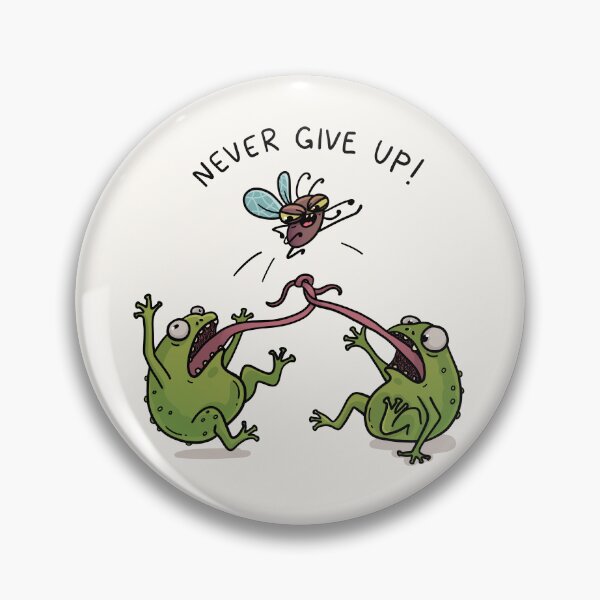Item preview, Never Give Up Funny Frog T-Shirt | Cute Cartoon Frogs Chasing a Fly, Motivational Animal Illustration designed and sold by Aida Drogan.