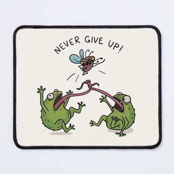 Item preview, Never Give Up Funny Frog T-Shirt | Cute Cartoon Frogs Chasing a Fly, Motivational Animal Illustration designed and sold by Aida Drogan.