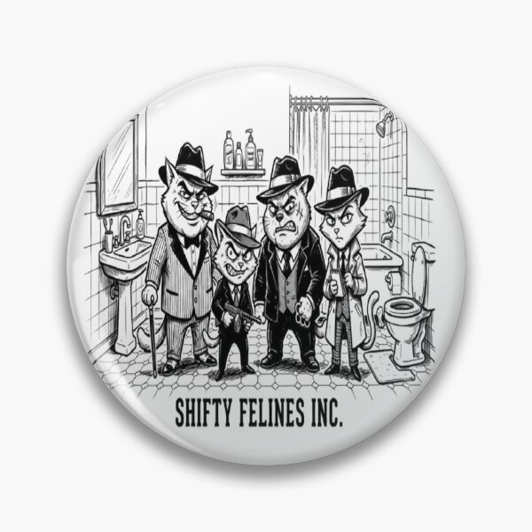 Item preview, Shifty Felines Inc. – Gangster Cats Shower Curtain designed and sold by GraffiCity.