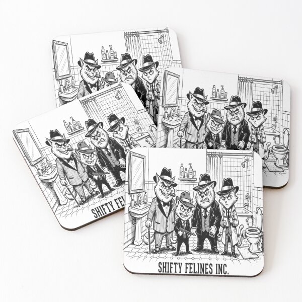 Item preview, Shifty Felines Inc. – Gangster Cats Shower Curtain designed and sold by GraffiCity.
