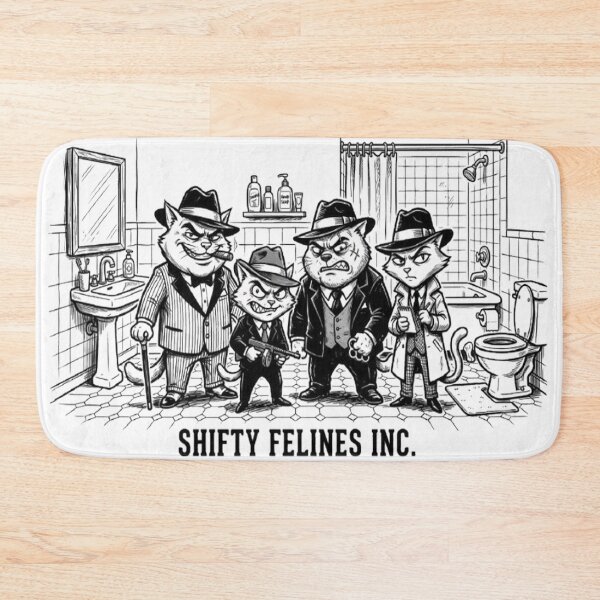 Item preview, Shifty Felines Inc. – Gangster Cats Shower Curtain designed and sold by GraffiCity.