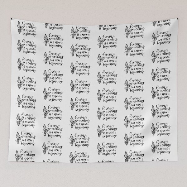 Item preview, Every Ending Is a New Beginning – Butterfly Inspirational Typography Design designed and sold by Alpha-Hood.