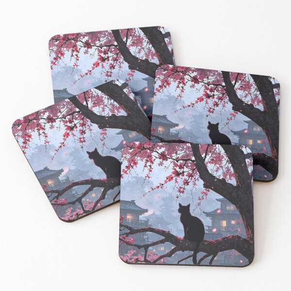 Item preview, Midnight Sakura | Black Cat Beneath Cherry Blossoms designed and sold by Jesus-istheway.
