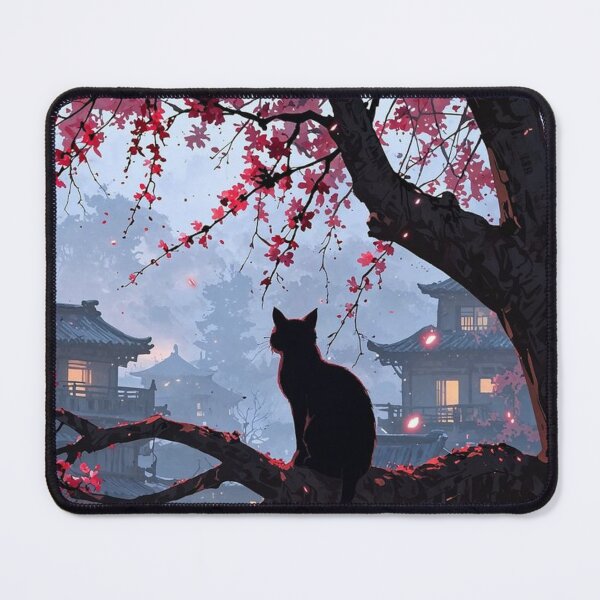 Item preview, Midnight Sakura | Black Cat Beneath Cherry Blossoms designed and sold by Jesus-istheway.