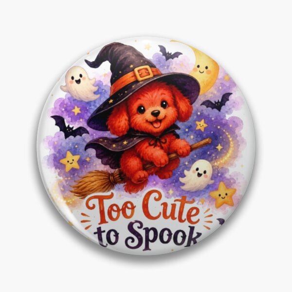 Item preview, Too Cute to Spook Witch Puppy Watercolor Sticker | Cute Halloween Dog Design designed and sold by Obinne.