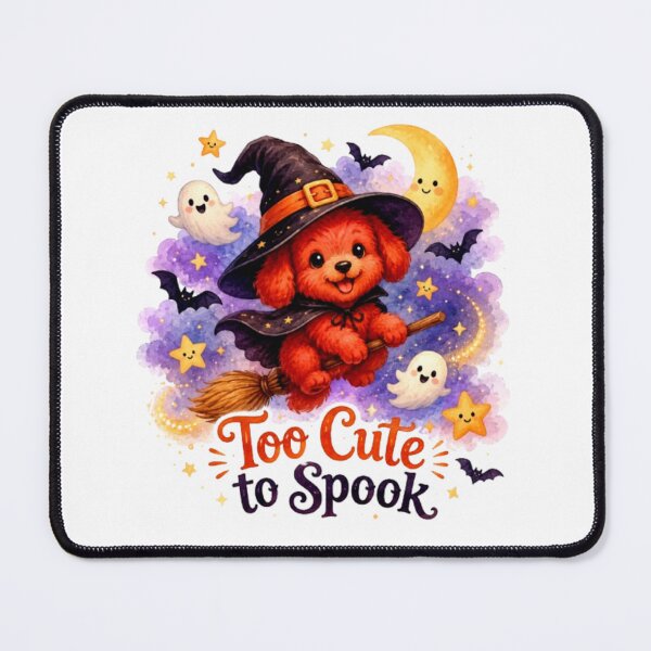 Item preview, Too Cute to Spook Witch Puppy Watercolor Sticker | Cute Halloween Dog Design designed and sold by Obinne.