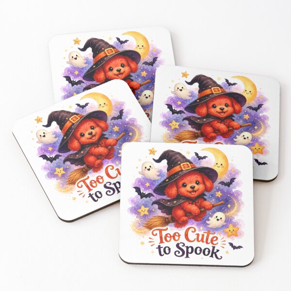 Item preview, Too Cute to Spook Witch Puppy Watercolor Sticker | Cute Halloween Dog Design designed and sold by Obinne.