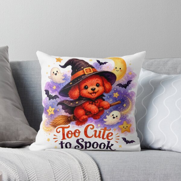 Item preview, Too Cute to Spook Witch Puppy Watercolor Sticker | Cute Halloween Dog Design designed and sold by Obinne.