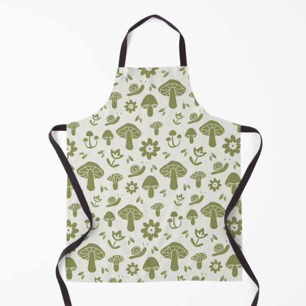 Item preview, Cottagecore Mushroom Snail Pattern, Green Forest Floral Repeat Print designed and sold by poppet103.