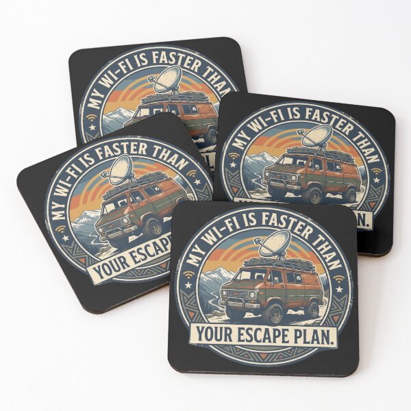 Item preview, My Wi-Fi Is Faster Than Your Retro Van Life Escape Plan designed and sold by BrutOriginal.