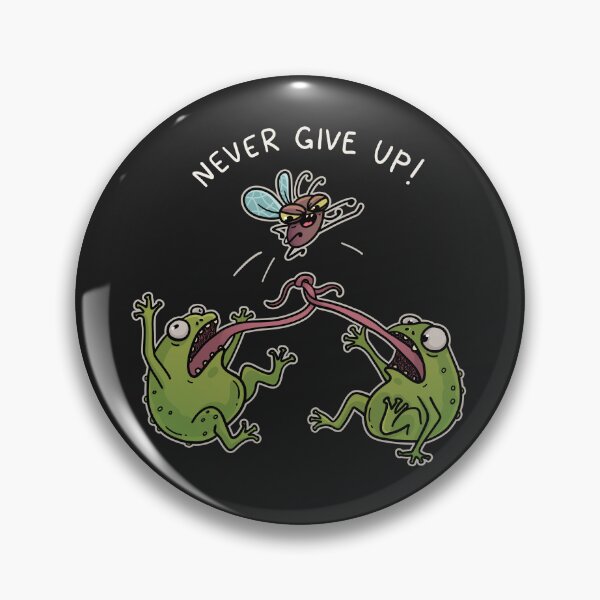 Item preview, Never Give Up Funny Frog T-Shirt | Cute Cartoon Frog Motivation (Dark Version) designed and sold by Aida Drogan.