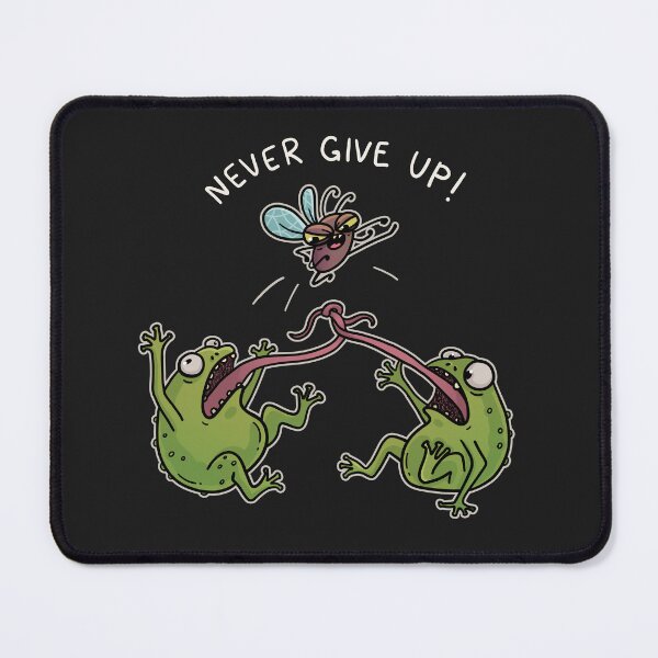 Item preview, Never Give Up Funny Frog T-Shirt | Cute Cartoon Frog Motivation (Dark Version) designed and sold by Aida Drogan.