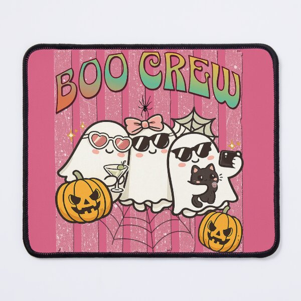 Item preview, Boo Crew Cute Ghost | Pink striped Halloween | Ghost squad designed and sold by Youngkev-arts.