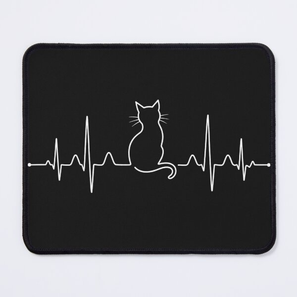 Item preview, For cat moms, pet cat, heartbeat/heart rhythm motif, heart, gifts for cat owners, cute shirts for moms, teacup cat, white design designed and sold by Evelashop.