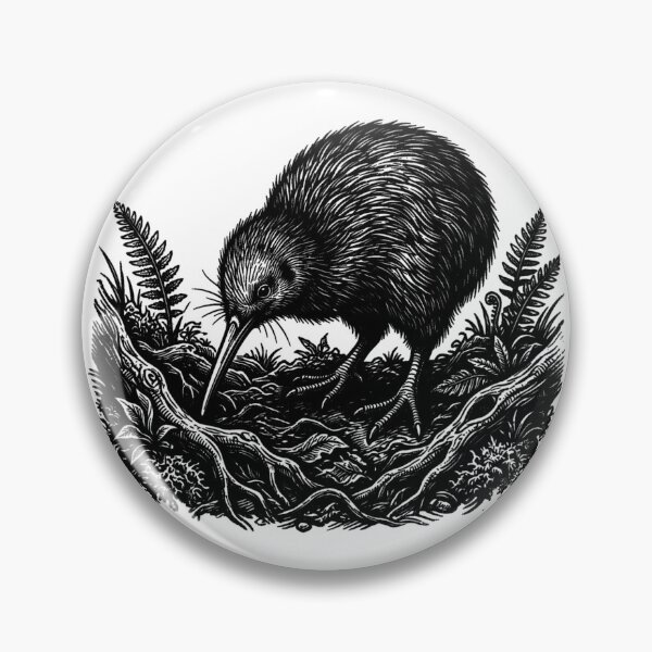 Item preview, Vintage Woodcut Kiwi Bird Illustration designed and sold by DuckOddity.