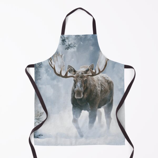 Item preview, Bull Moose Walking Through Boreal Snow | Winter Wildlife designed and sold by GuildedWordGraphics.