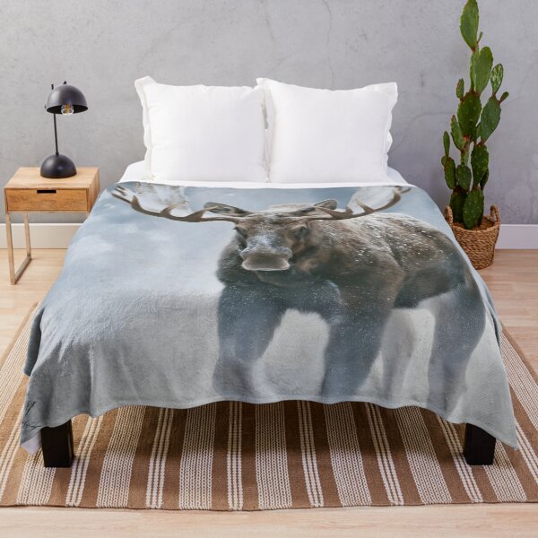 Item preview, Bull Moose Walking Through Boreal Snow | Winter Wildlife designed and sold by GuildedWordGraphics.