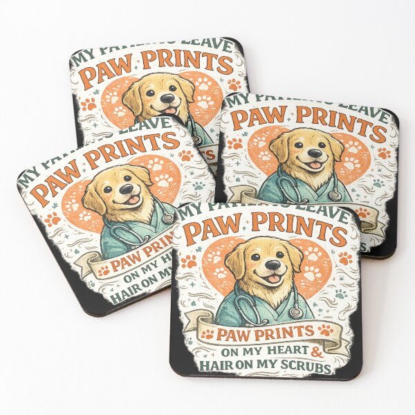 Item preview, Cute Golden Retriever Vet Paw Prints Design designed and sold by TeeSpectrume.