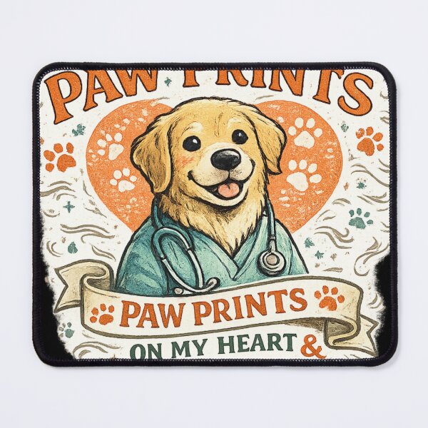 Item preview, Cute Golden Retriever Vet Paw Prints Design designed and sold by Feral Feline.