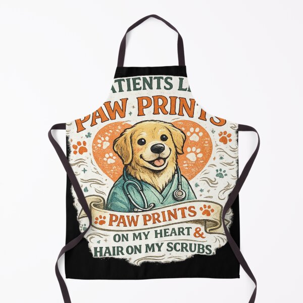 Item preview, Cute Golden Retriever Vet Paw Prints Design designed and sold by TeeSpectrume.