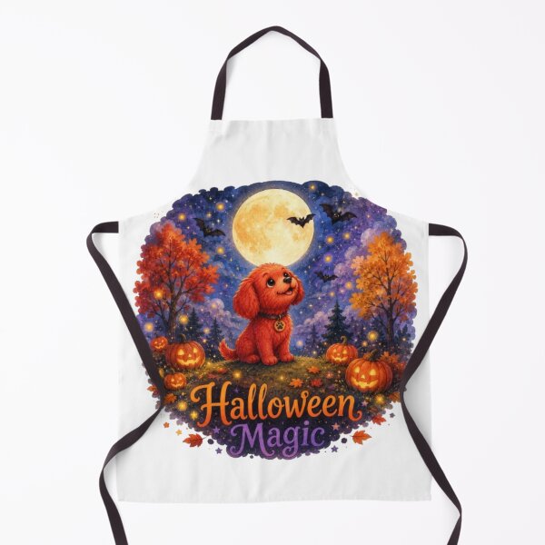 Item preview, Halloween Magic Red Puppy Watercolor Art | Cute Autumn Dog designed and sold by Obinne.