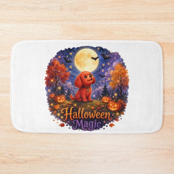 Item preview, Halloween Magic Red Puppy Watercolor Art | Cute Autumn Dog designed and sold by Obinne.