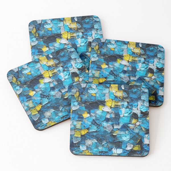 Item preview, Blue Plastic Chip Fragment Mosaic Seamless Photo Texture designed and sold by DigitaICraft.