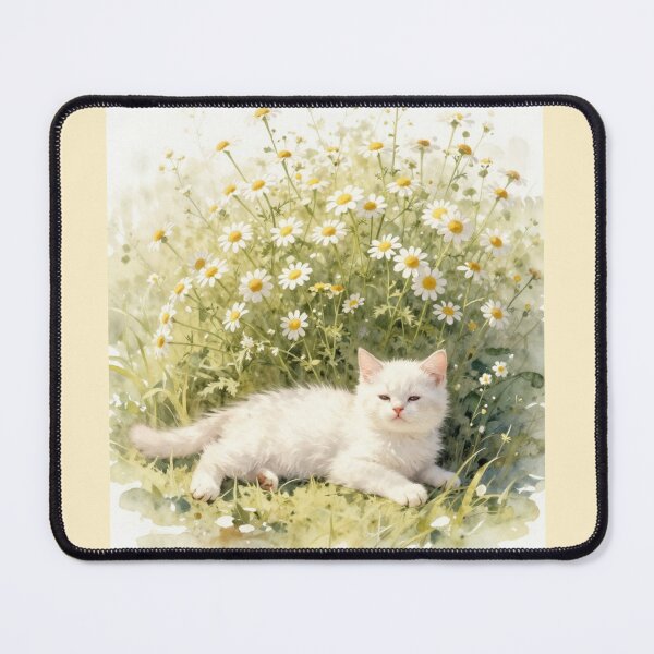 Item preview, Chamomile Dreams | Watercolor White Kitten designed and sold by BCapybara.